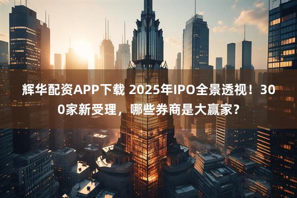 辉华配资APP下载 2025年IPO全景透视！300家新受理，哪些券商是大赢家？